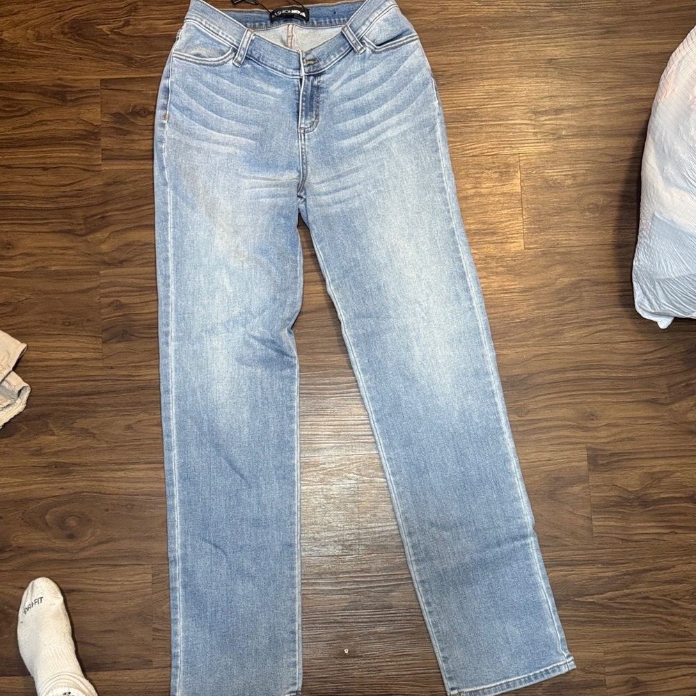 Fashion Nova Light Blue Straight Leg Jeans